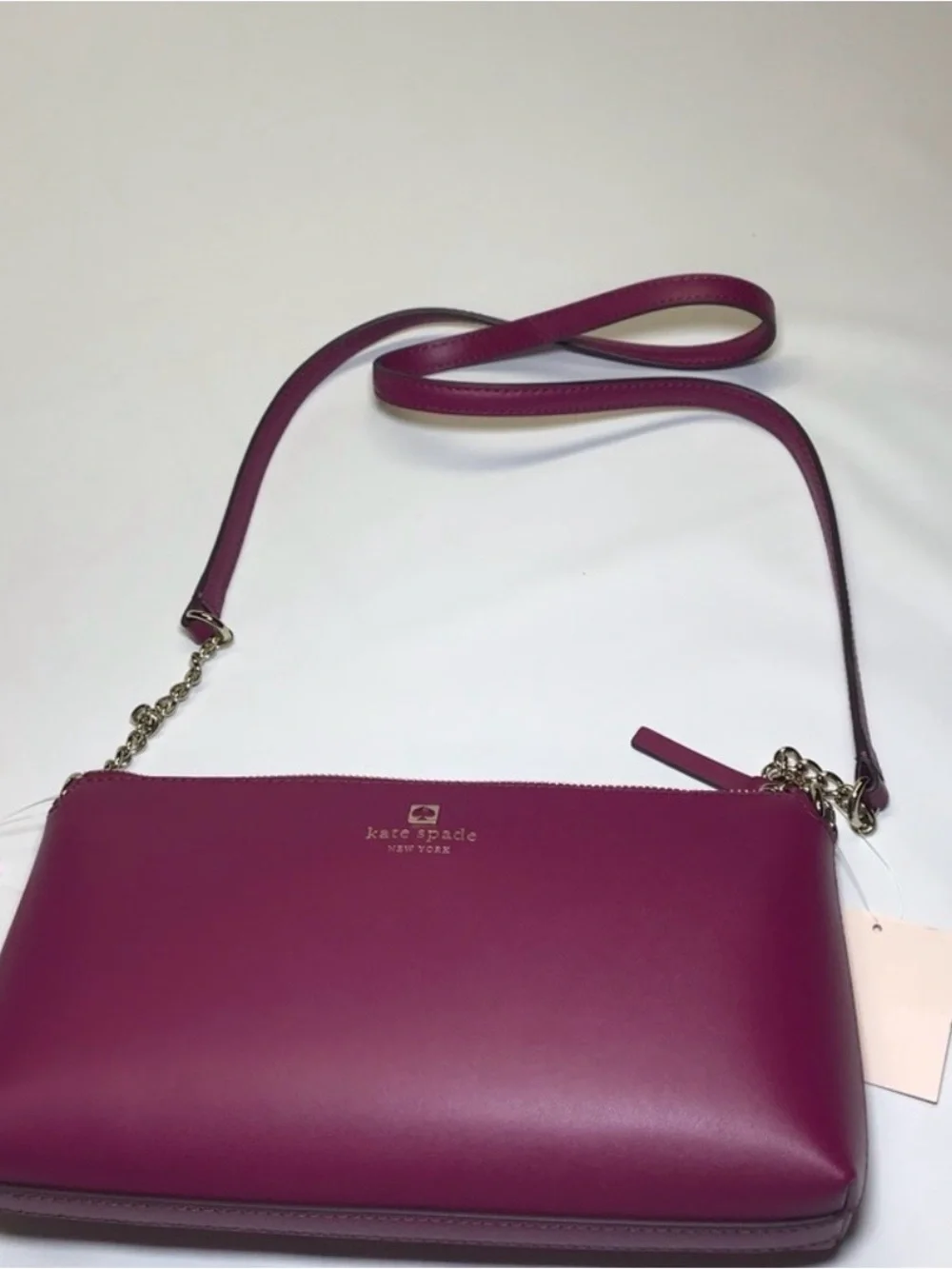 kate spade Magenta Leather Chain-Accent Crossbody